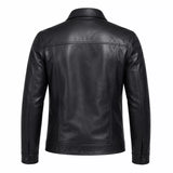 Men’s Black Leather Utility Jacket | Four Pocket Field Style