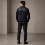 Men’s Black Quilted Leather Vest | Zip-Up Sleeveless Outerwear