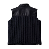 Men’s Black Quilted Leather Vest | Zip-Up Sleeveless Outerwear