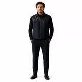 Men’s Black Quilted Leather Vest | Zip-Up Sleeveless Outerwear