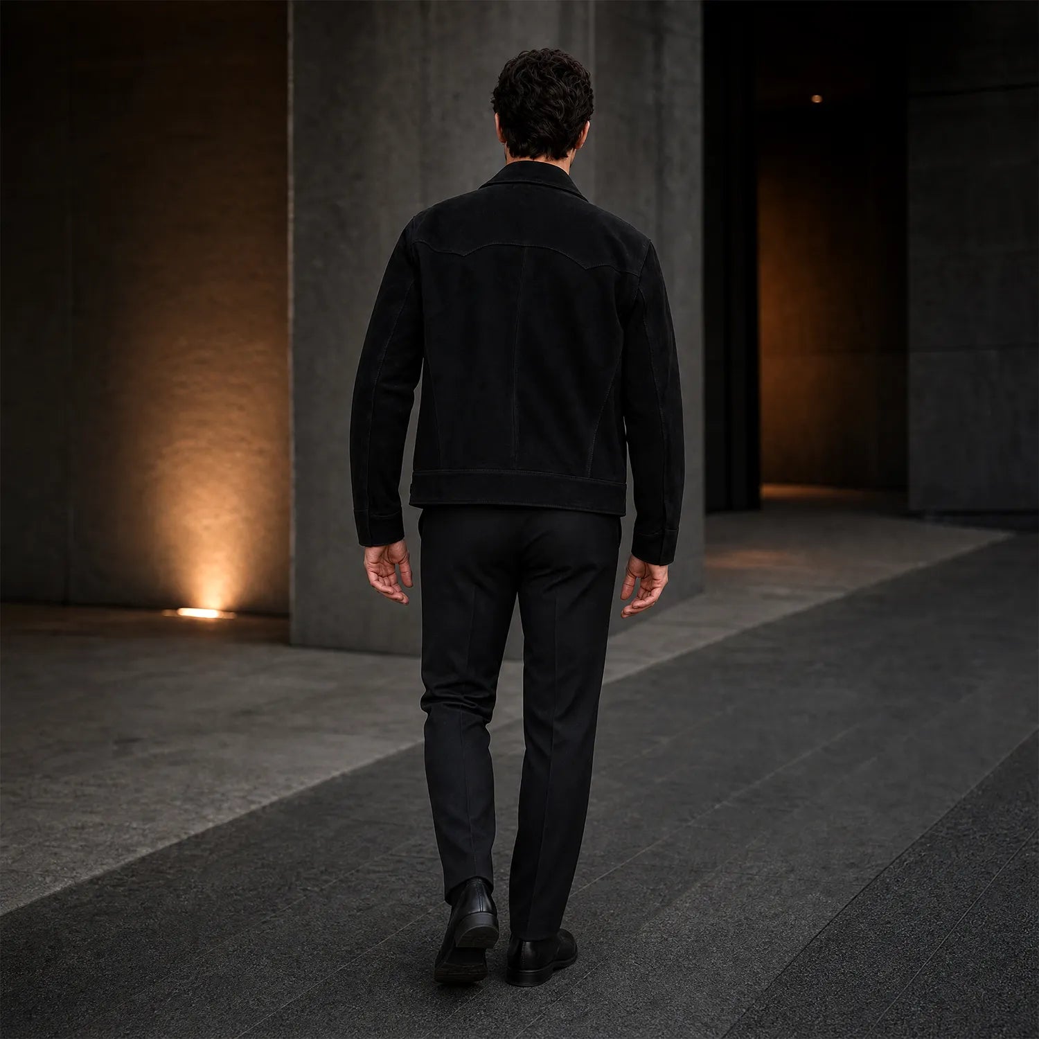 Men’s Black Suede Zip Jacket | Premium Leather Casual Utility Outerwear