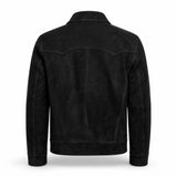 Men’s Black Suede Zip Jacket | Premium Leather Casual Utility Outerwear
