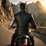 Men’s Black Tactical Leather Jacket | Superhero Inspired Armored Cosplay Style