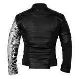 Men’s Black Tactical Leather Jacket | Superhero Inspired Armored Cosplay Style
