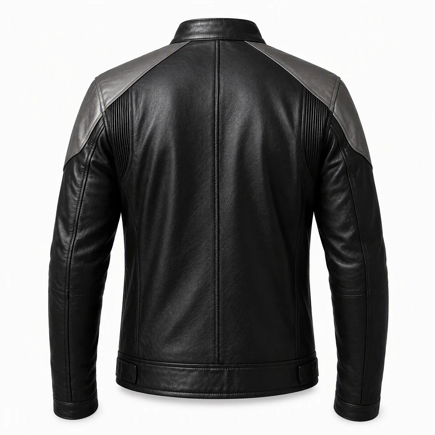 Men’s Black & White Racing Leather Jacket | Ghost Rider Inspired Motorcycle Cosplay Jacket