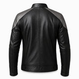 Men’s Black & White Racing Leather Jacket | Ghost Rider Inspired Motorcycle Cosplay Jacket