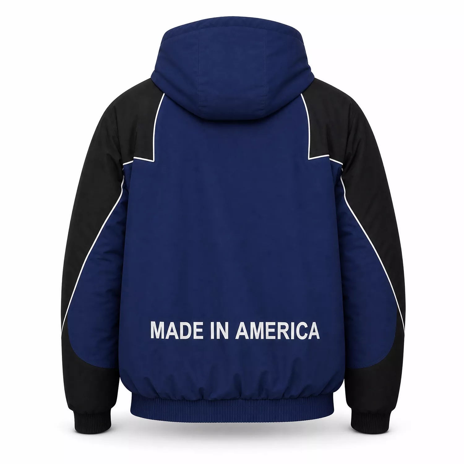 Men’s Blue Hooded Racing Jacket | Retro Supreme Inspired Windbreaker Style