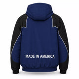 Men’s Blue Hooded Racing Jacket | Retro Supreme Inspired Windbreaker Style