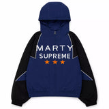 Men’s Blue Hooded Racing Jacket | Retro Supreme Inspired Windbreaker Style