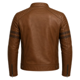 Men’s Brown Rogue Quilted Cafe Racer Leather Jacket