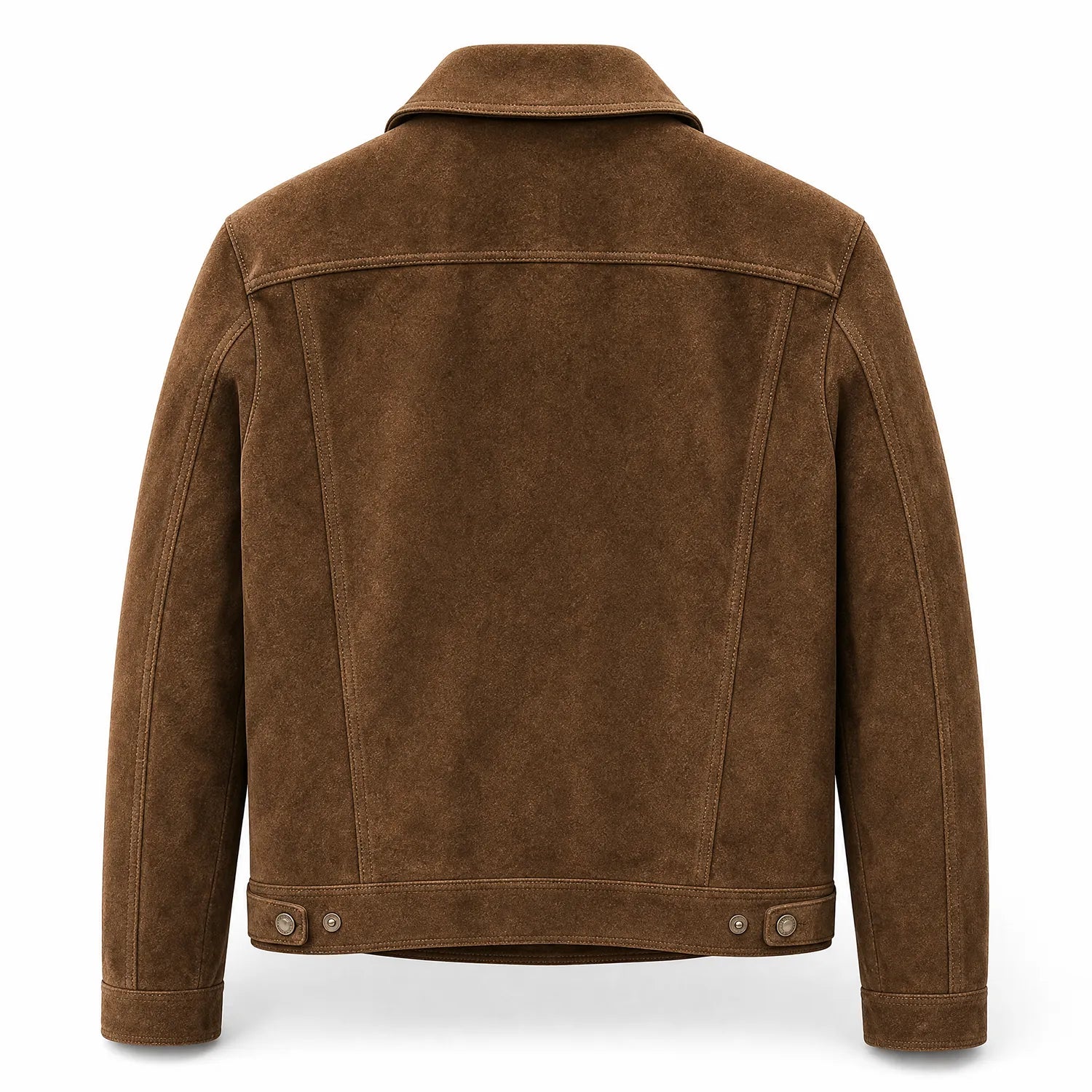 Men’s Brown Suede Jacket | Premium Leather Zip Up Jacket with Pockets