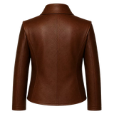 Men’s Brown Wrap Style Leather Jacket | Asymmetric Double-Breasted Jacket