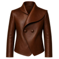 Men’s Brown Wrap Style Leather Jacket | Asymmetric Double-Breasted Jacket