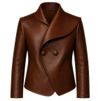 Men’s Brown Wrap Style Leather Jacket | Asymmetric Double-Breasted Jacket