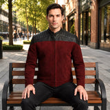 Men’s Burgundy Suede Biker Jacket | Captain Inspired Vintage Outerwear