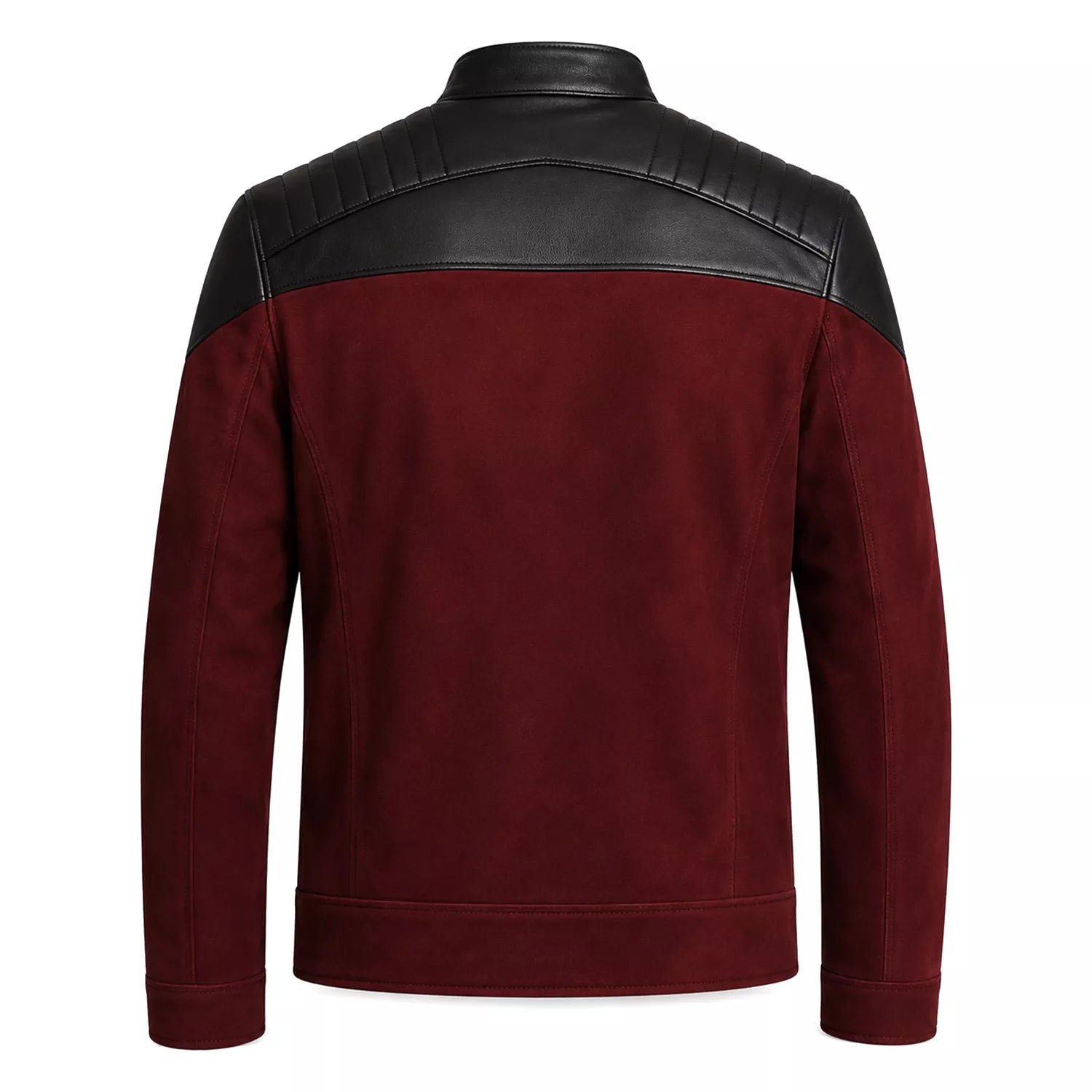 Men’s Burgundy Suede Biker Jacket | Captain Inspired Vintage Outerwear