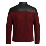 Men’s Burgundy Suede Biker Jacket | Captain Inspired Vintage Outerwear