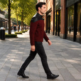 Men’s Burgundy Suede Biker Jacket | Captain Inspired Vintage Outerwear