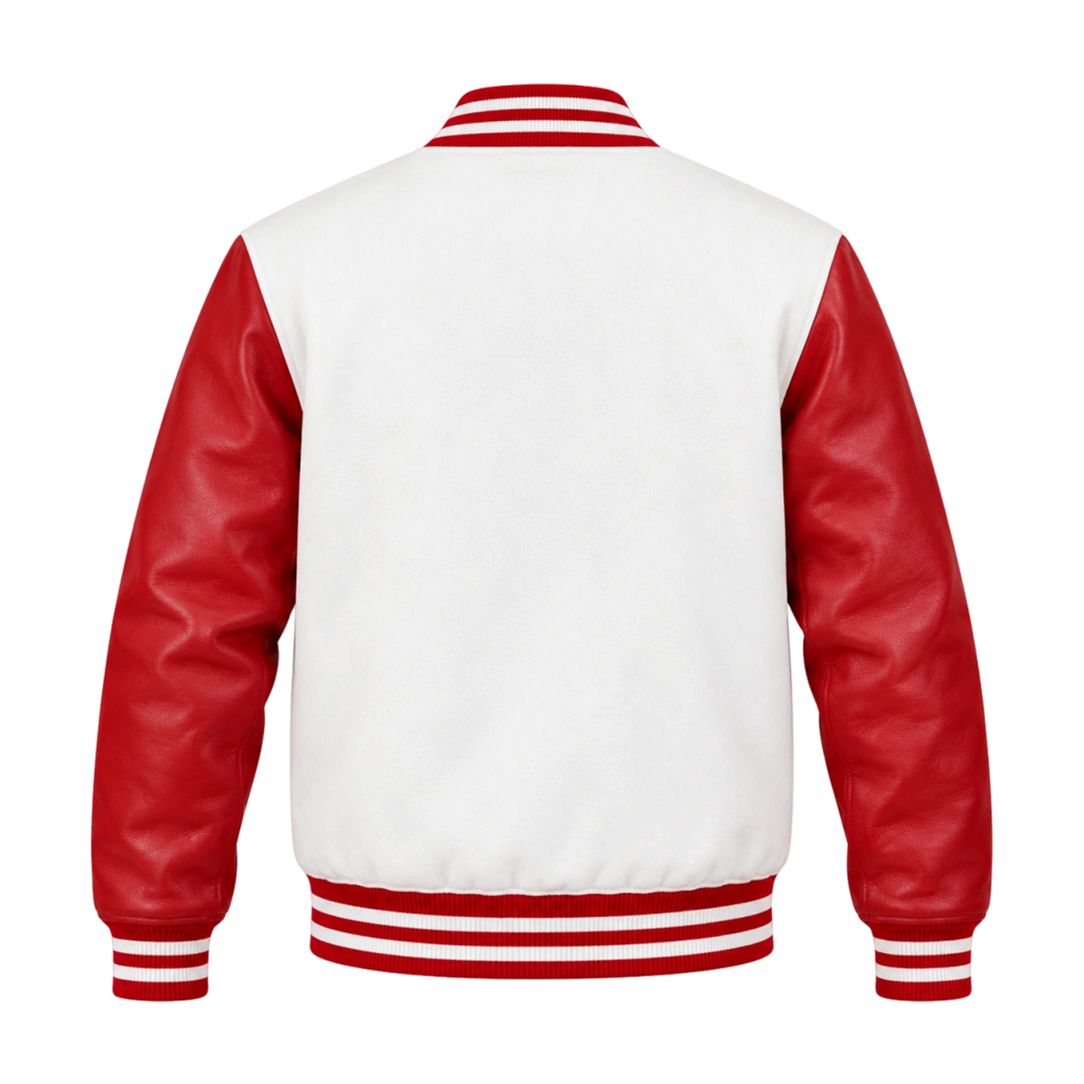Men's Christmas Santa Embroidered Leather Varsity Jacket