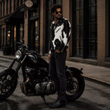 Men’s Cowhide Leather Biker Jacket | Real Hair On Western Motorcycle Outerwear