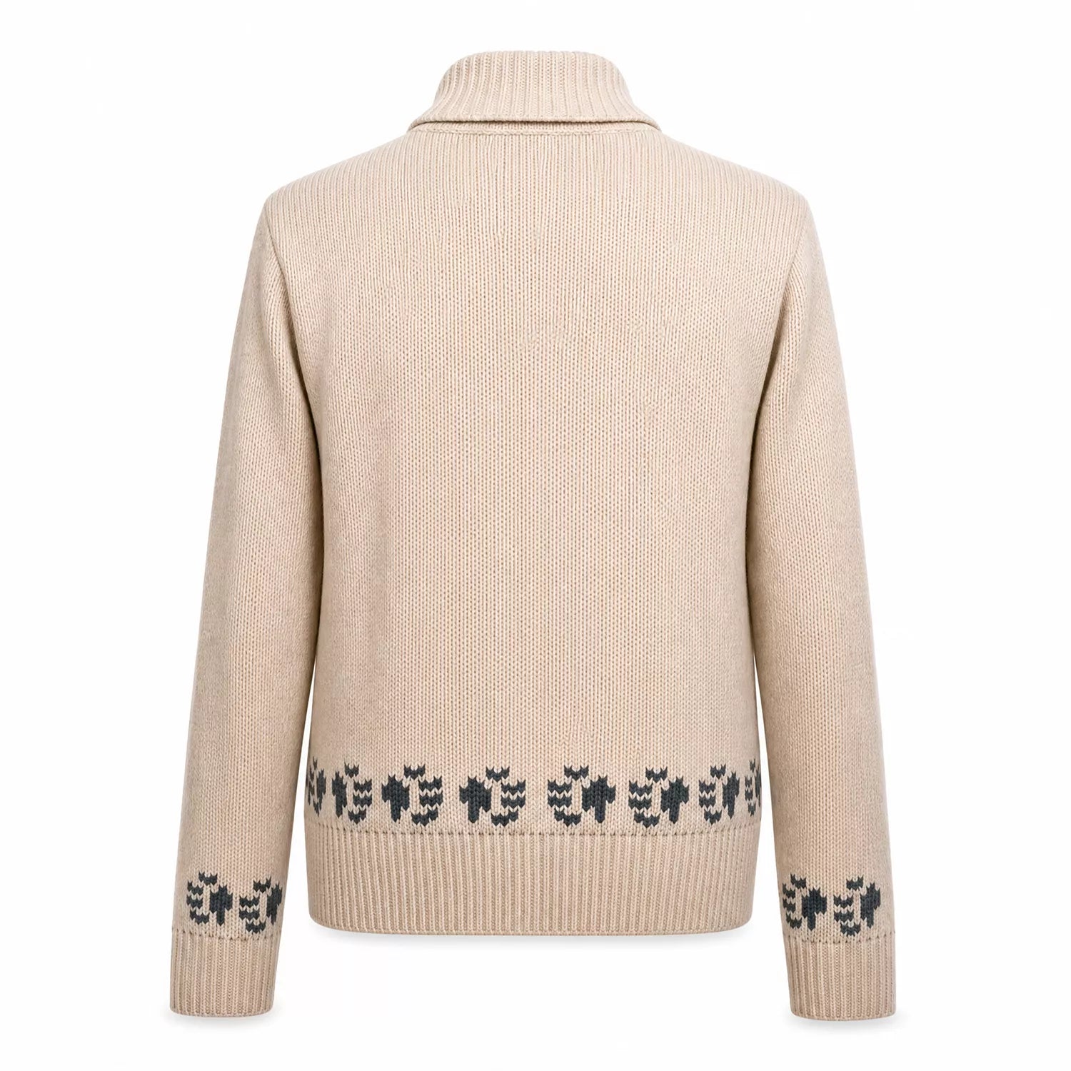 Women’s Cream Dragon Pattern Zip Up Knit Cardigan | Vintage Graphic Sweater