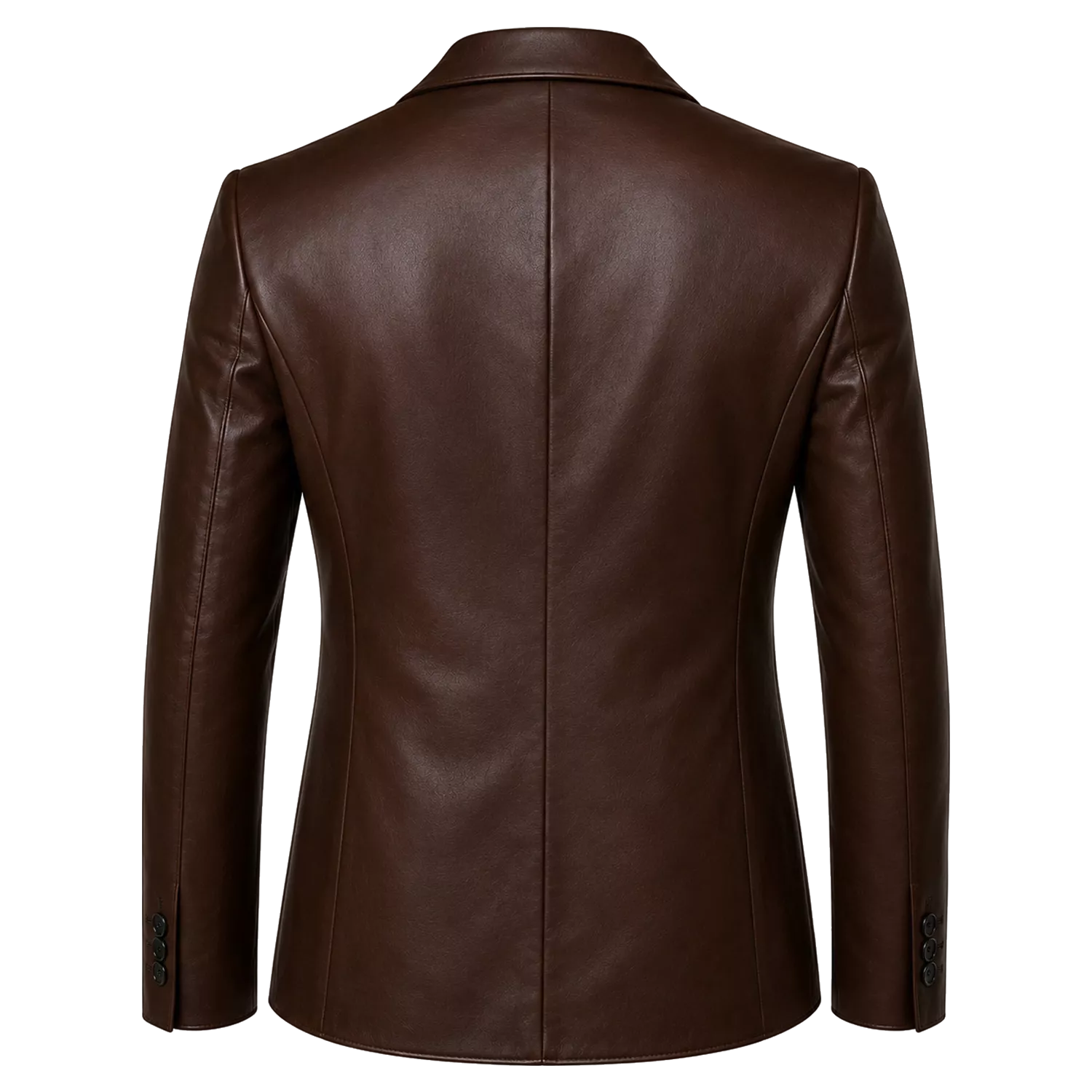 Men’s Dark Brown Leather Blazer | Quilted Lapel Tailored Dinner Jacket