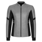 Men’s Grey Black Leather Moto Jacket | Zip-Up Biker Style Jacket
