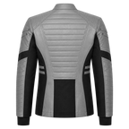 Men’s Grey Black Leather Moto Jacket | Zip-Up Biker Style Jacket