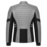Men’s Grey Black Leather Moto Jacket | Zip-Up Biker Style Jacket
