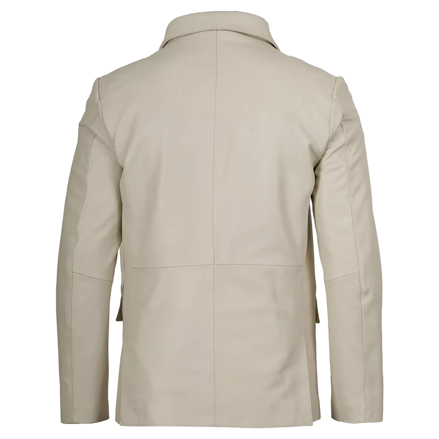 Men’s Ivory Leather Blazer | Cream Tailored Button Front Sport Coat