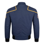 Men’s Navy Space Mission Patch Bomber Jacket | Zip-Up Flight Jacket