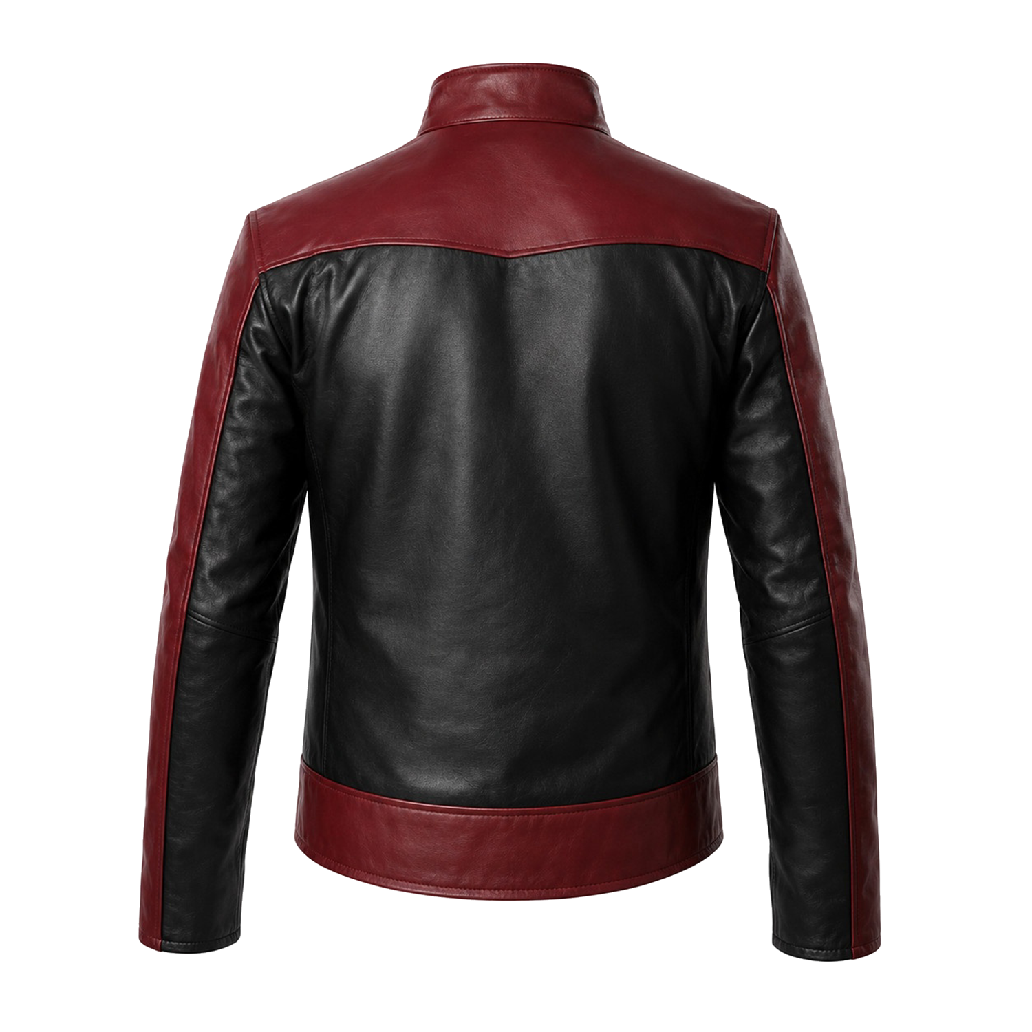 Men’s Red Black Spider Emblem Leather Jacket | Biker Style Moto Jacket