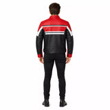 Men’s Red Black White Leather Biker Jacket | Moto Style