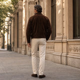 Men’s Suede Leather Bomber Jacket | Dark Brown Classic Everyday Jacket
