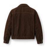 Men’s Suede Leather Bomber Jacket | Dark Brown Classic Everyday Jacket