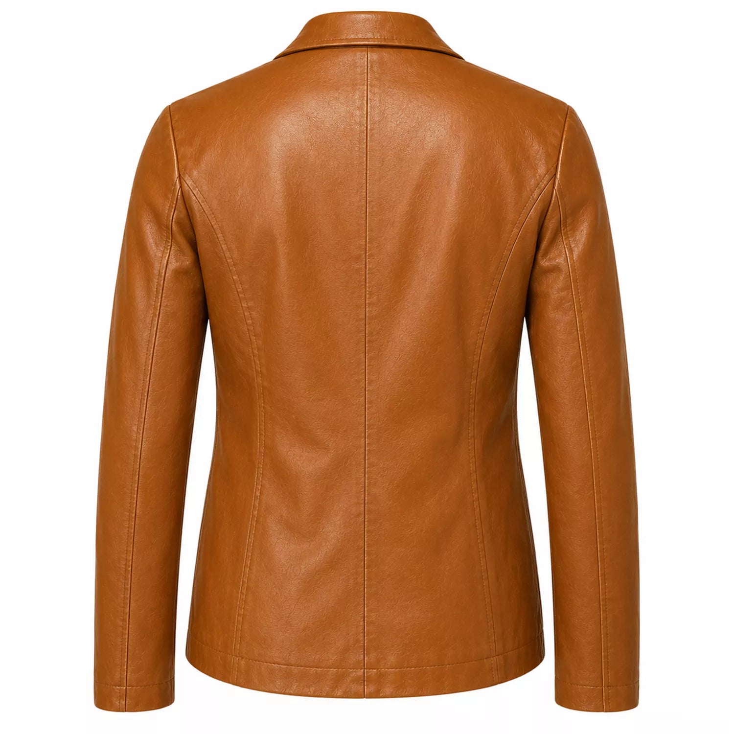 Men's Tan Brown Leather Blazer | Classic Notch Lapel Blazer