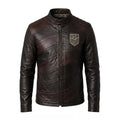 Men’s USA Soccer-Inspired Black Leather Jacket | Cafe Racer Biker Jacket