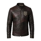 Men’s USA Soccer-Inspired Black Leather Jacket | Cafe Racer Biker Jacket