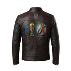 Men’s USA Soccer-Inspired Black Leather Jacket | Cafe Racer Biker Jacket