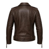 Men’s Vintage Brown Belted Leather Biker Jacket | Marlon Brando Inspired