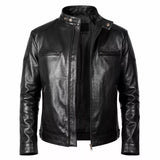 Blouson de motard Café Racer en cuir vert forêt vieilli pour homme – Patiné à la main