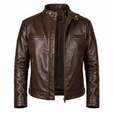 Blouson de motard Café Racer en cuir vert forêt vieilli pour homme – Patiné à la main