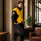 Men's Yellow Black Bomber Jacket | Comic Inspired Windbreaker Streetwear Coat