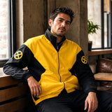 Men's Yellow Black Bomber Jacket | Comic Inspired Windbreaker Streetwear Coat