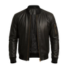 Men’s Black Lambskin Leather Bomber Jacket