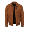 Men’s Chocolate Suede Bomber Jacket | Premium Goatskin Suede