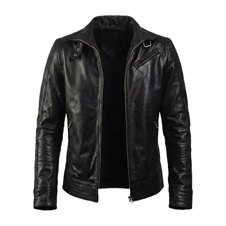 Blouson Cafe Racer Classique en Cuir Marron Foncé pour Homme – Luxe Fait Main