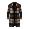 Men's Classic Plaid Wool Blend Notched Collar Overcoat