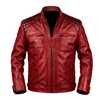 Men's Handmade Vintage Style Burgundy Red Leather Jacket