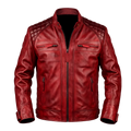 Men's Handmade Vintage Style Burgundy Red Leather Jacket